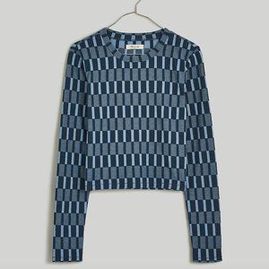 Madewell Geometric Ribbed Long Sleeved Top NWT